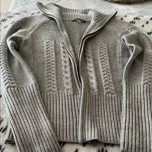Smartwool Gray Cable Knit Cardigan Sweater